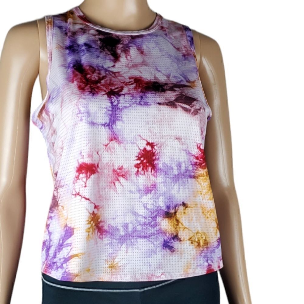 Fleo Water Color White, Purple, White Athletic Tank Top